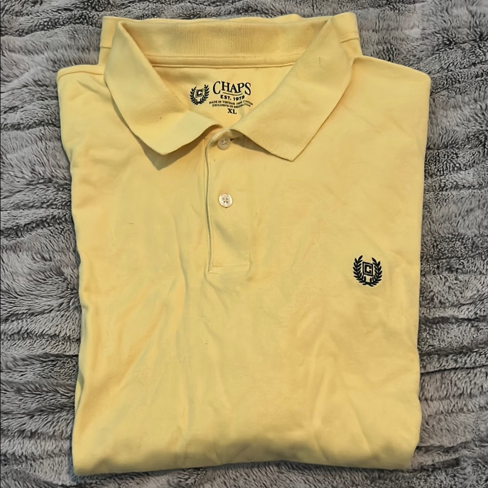 Chaps Classic Yellow Polo Shirt for Men